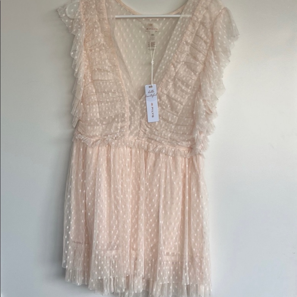NEW PilyQ/PQ Swim Brand Apricot Ruffle Dress (XS/S)